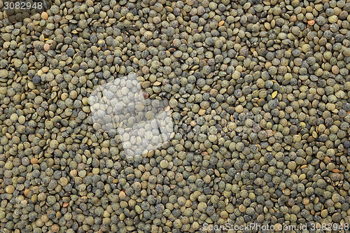 Image of Dark green lentils background 