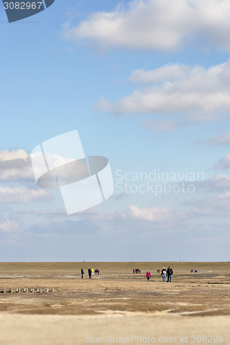 Image of Beach with hikers North Germany