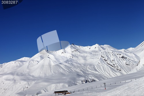Image of Ski slope at nice sun day