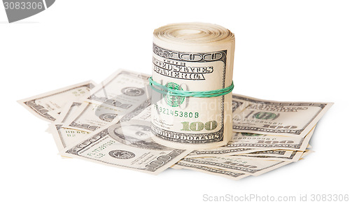 Image of Vertical roll on the hundred dollar bills