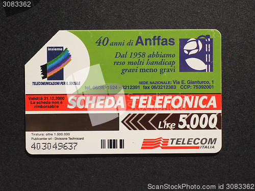 Image of Italian phone card