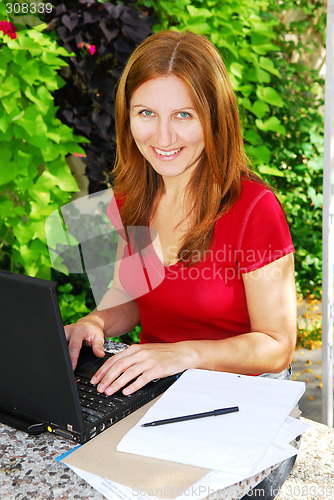 Image of Woman working at home