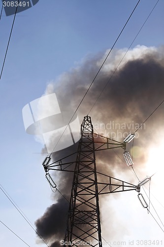Image of Transmission tower fire
