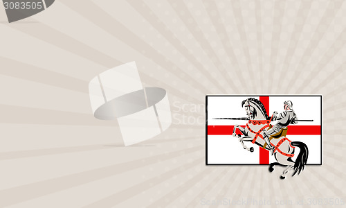 Image of Business card English Knight Lance Horse England Flag Side Retro