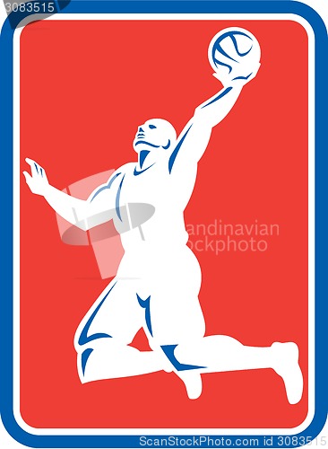 Image of Basketball Player Rebounding Lay-Up Ball Rectangle