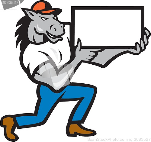 Image of Horse Kneeling Presenting Cartoon