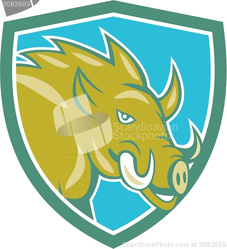 Image of Razorback Head Charge Shield Cartoon