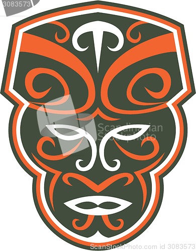Image of Maori Mask Face Front Retro