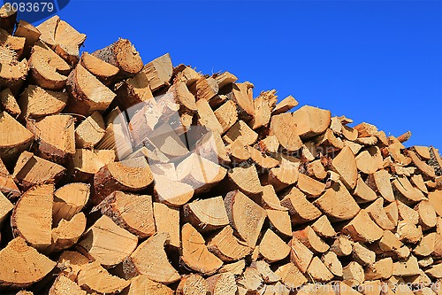 Image of Firewood and Blue Sky