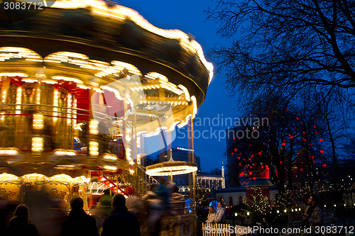 Image of Illuminations at Christmas at the Tivoli in Copenhagen