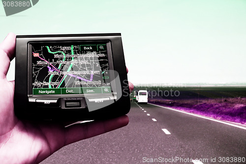 Image of GPS in a man hand