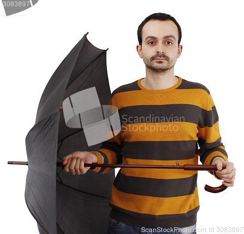 Image of Man with umbrella