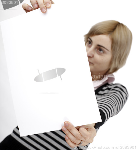 Image of Woman holding a paper