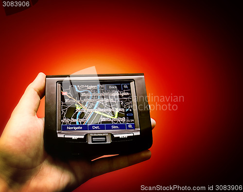 Image of Gps in a man hand.