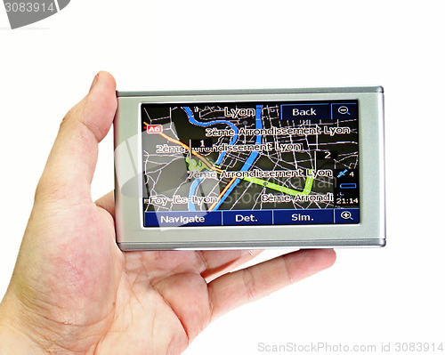 Image of Gps in a man hand.