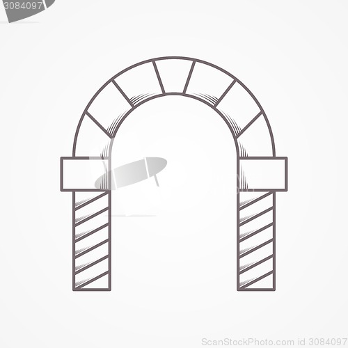 Image of Flat line vector icon for round arch
