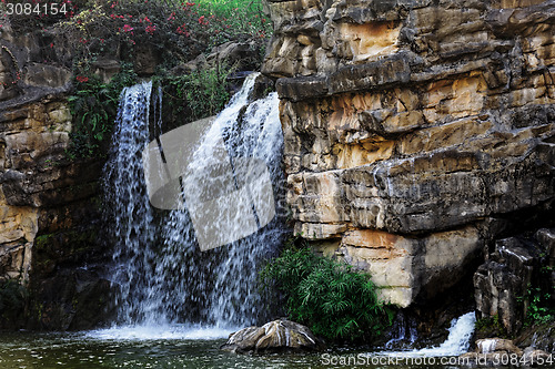 Image of Waterfall and blue stream