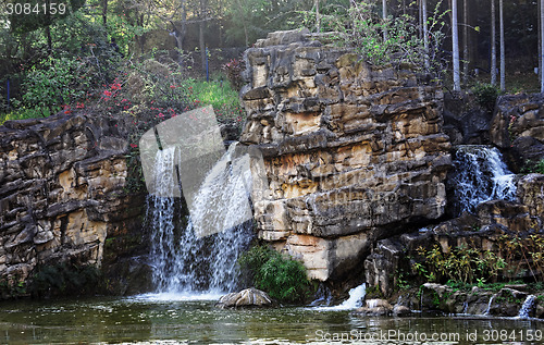 Image of Waterfall and blue stream