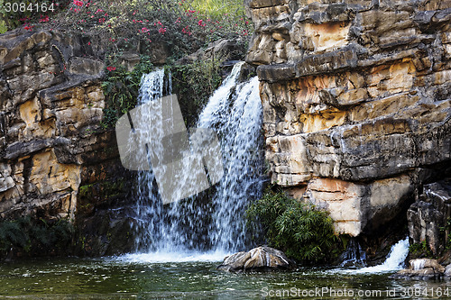 Image of Waterfall and blue stream