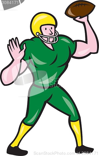 Image of American Football QB Throwing Retro