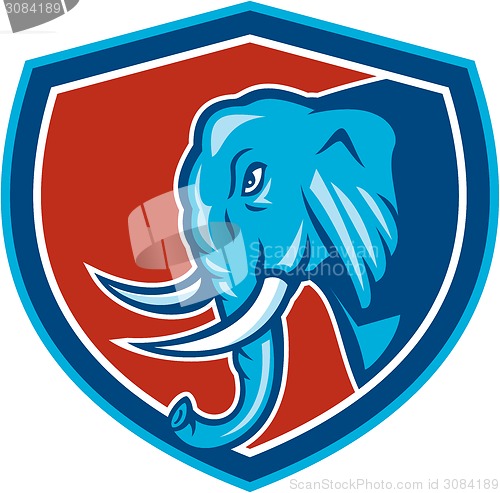 Image of Elephant Head Side Shield Cartoon