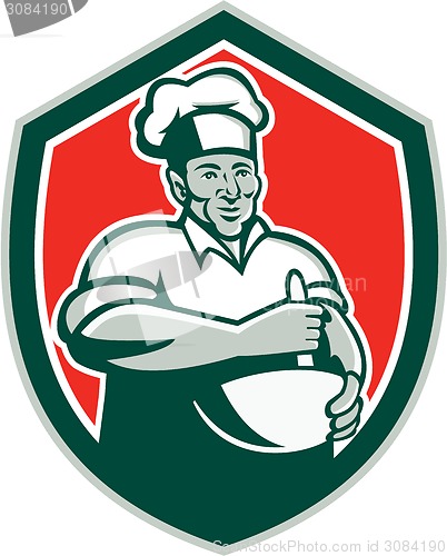 Image of Baker Chef Cook Mixing Bowl Shield Retro
