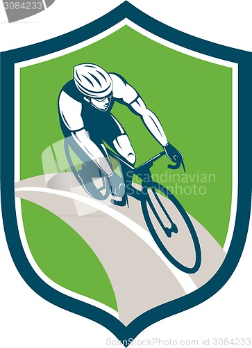 Image of Cyclist Bicycle Rider Shield Retro
