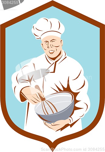 Image of Baker Chef Cook Mixing Bowl Shield Retro