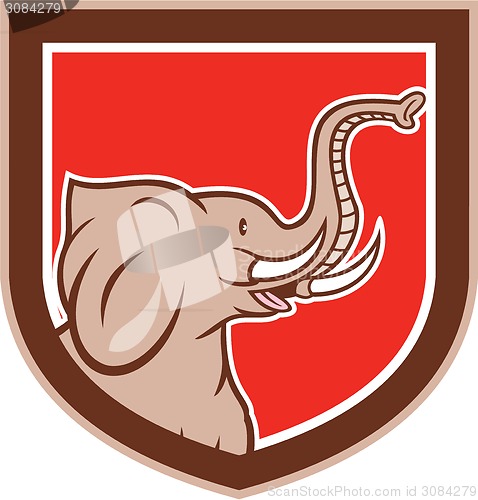 Image of Elephant Head Side Shield Cartoon