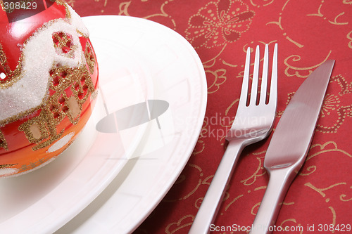 Image of Christmas table setting
