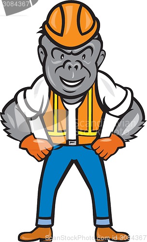 Image of Angry Gorilla Construction Worker Cartoon