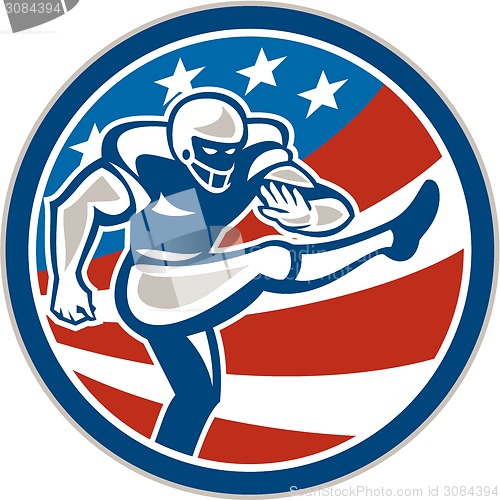 Image of American Football Placekicker Circle Retro