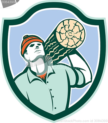 Image of Logger Forester Carry Log Shield Retro