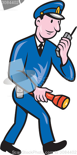 Image of Policeman Torch Radio Cartoon