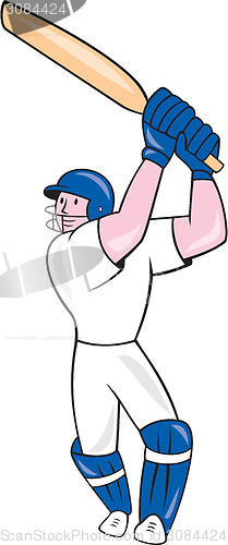 Image of Cricket Player Batsman Batting Cartoon