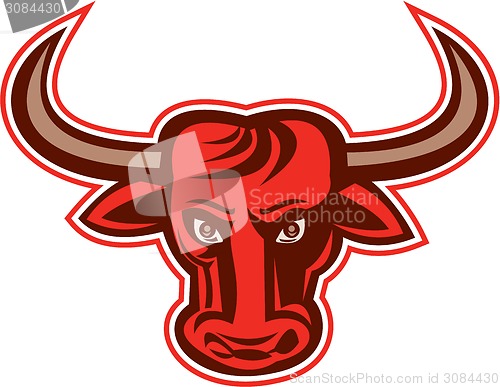 Image of Angry Bull Head Front Retro