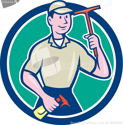 Image of Window Washer Cleaner Squeegee Cartoon