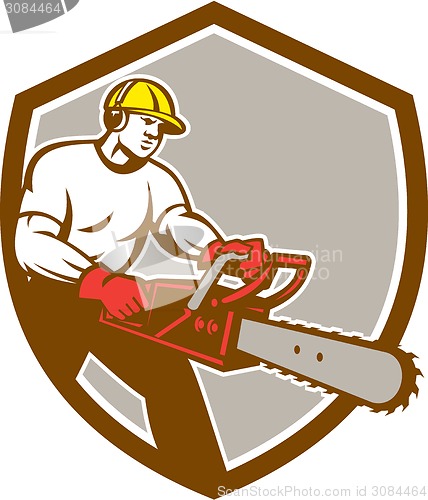 Image of Lumberjack Tree Surgeon Arborist Chainsaw Shield