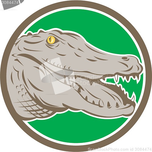 Image of Alligator Head Snout Circle Retro