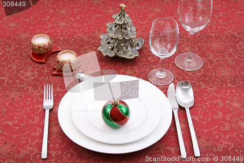 Image of Christmas table setting