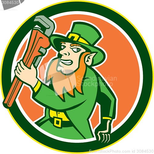 Image of Leprechaun Plumber Wrench Running Circle