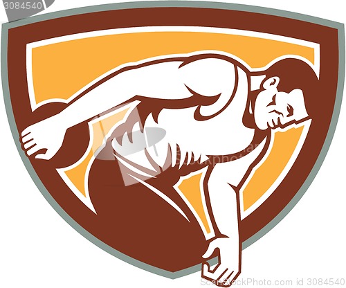 Image of Discus Thrower Shield Retro