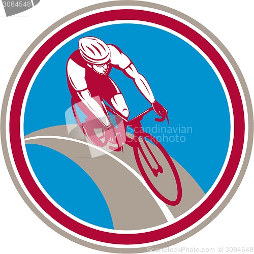 Image of Cyclist Bicycle Rider Circle Retro