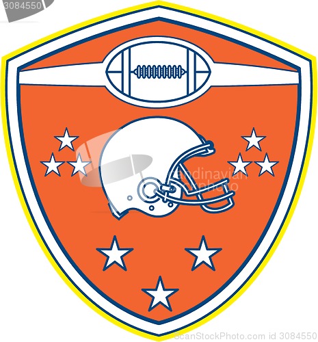 Image of American Football Helmet Stars Shield Retro