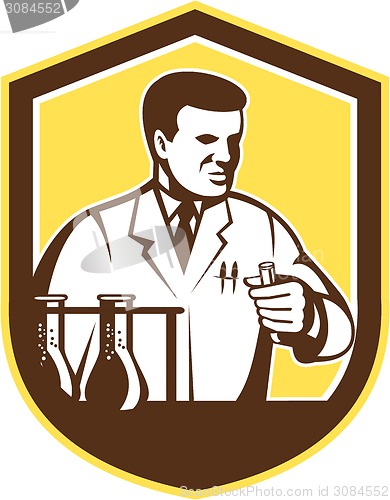 Image of Scientist Lab Researcher Chemist Shield Retro 