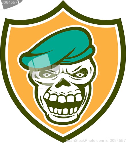 Image of Skull Beret Shield Retro