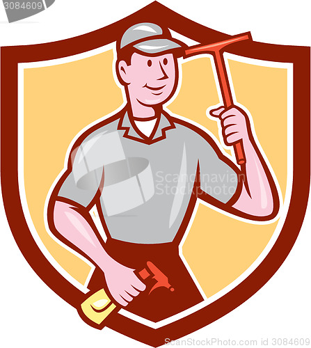 Image of  Window Washer Cleaner Squeegee Shield Cartoon