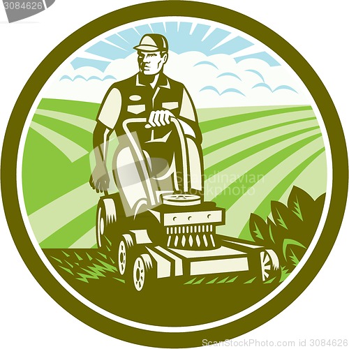 Image of Ride On Lawn Mower Vintage Retro