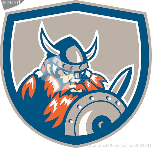 Image of Viking Raider Barbarian Warrior Shield Retro