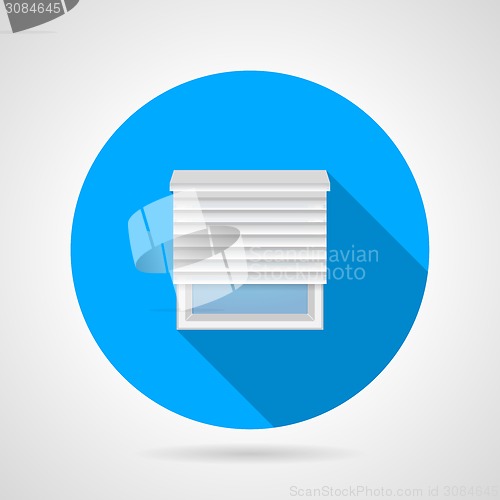 Image of Flat round vector icon for window with jalousie